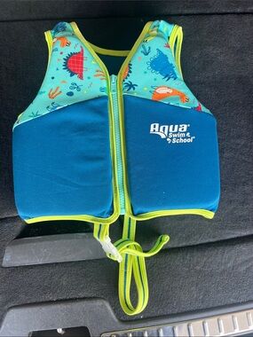 Aqua Swim School Kids Floatation Vest - Teal/Blue size 4-6 up to 50 lbs #C-2